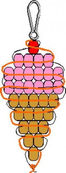 Схема плетения из бисера мороженка