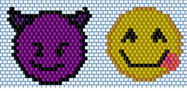 Смайлик кирпичный стежок