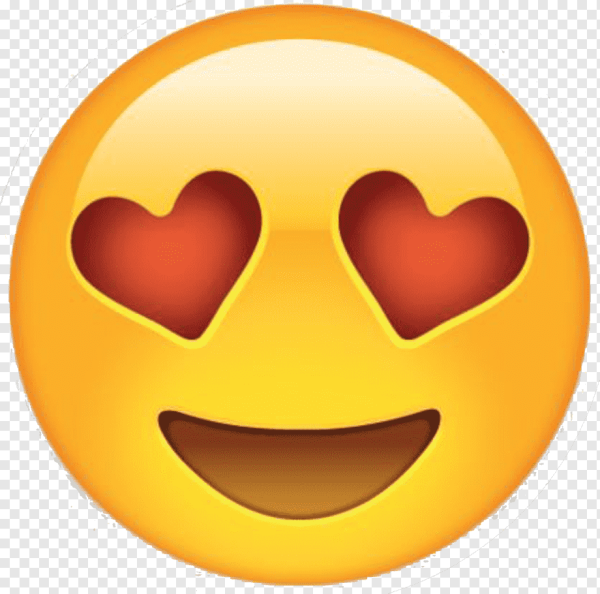 Смайлик с сердечками в глазах