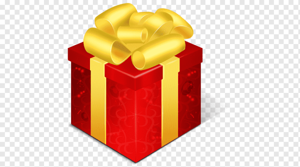 Смайлик подарок на прозрачном фоне