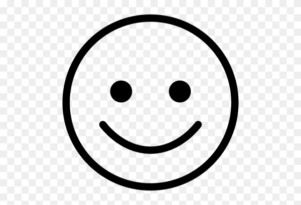 Смайлик без фона черно белый