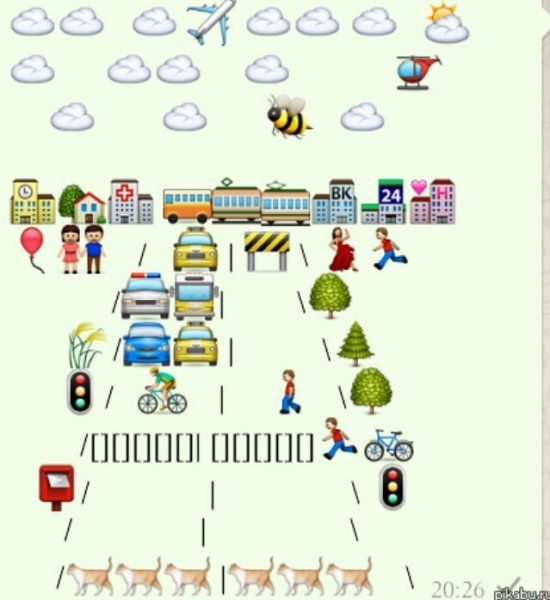 Рисунок из смайликов в ватсапе