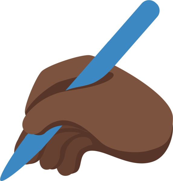 Смайл рука с ручкой