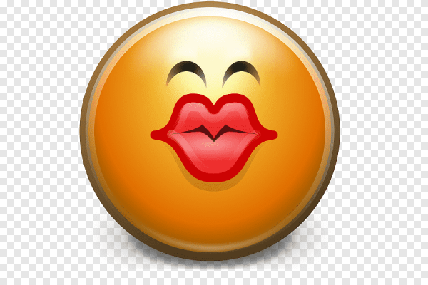 Смайлик поцелуй на прозрачном фоне