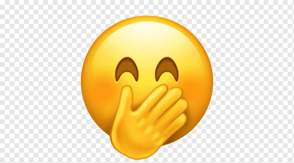 Смайлик прикрывает рот ладошкой