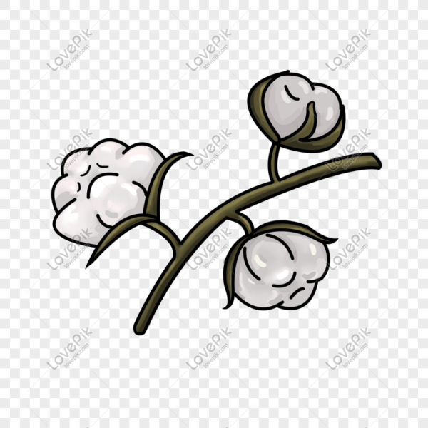 Трафарет веточки хлопка