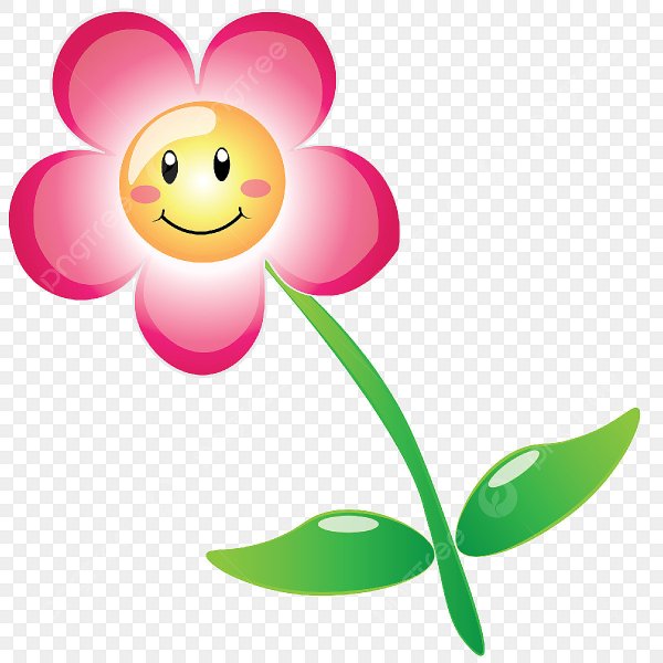 Цветочек красный со смайликом