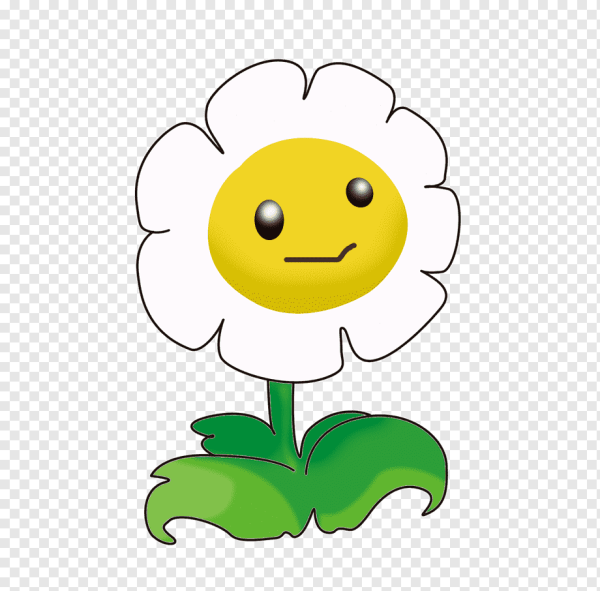 Цветок смайлик на прозрачном фоне