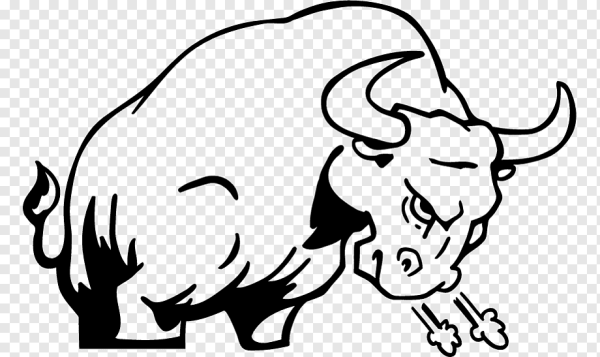Бык черно белый рисунок