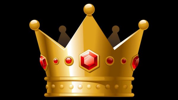 Смайлик в короне на прозрачном фоне