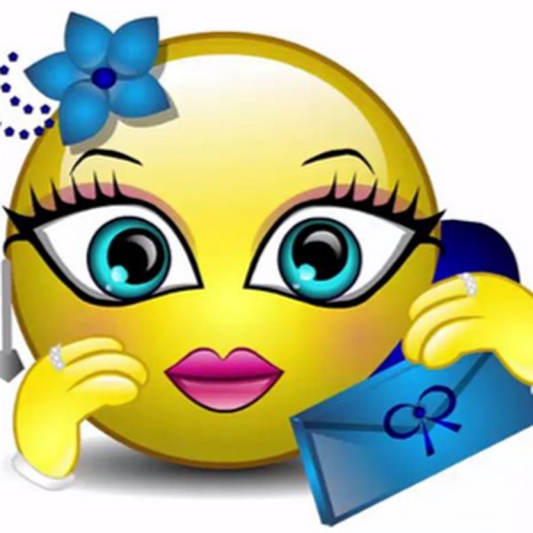 Смайлик с цветами в руках из дурака