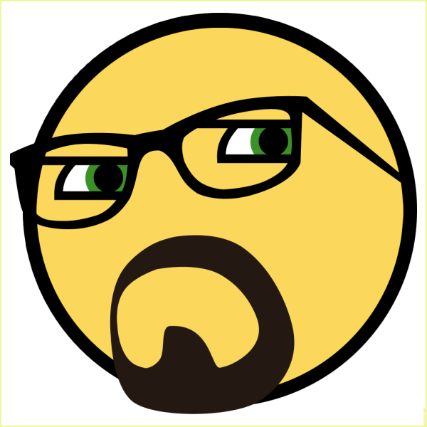 Смайлик с бородой и в очках