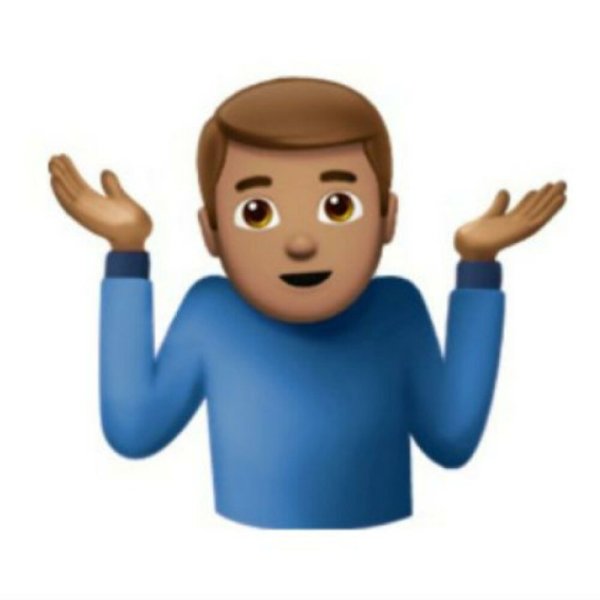 Смайлик мужчина пожимает плечами