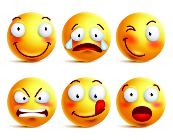 Смайлики с разным выражением лица