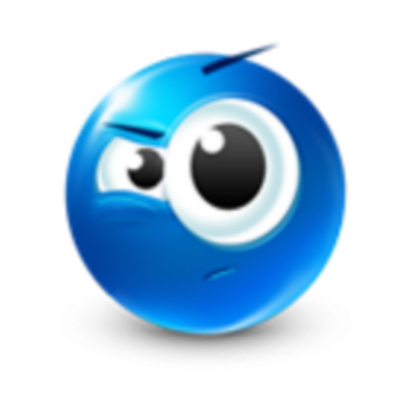 Грустный синий смайлик