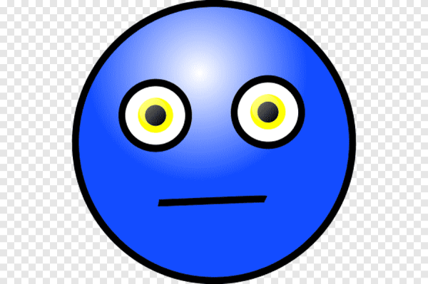 Грустный синий смайлик