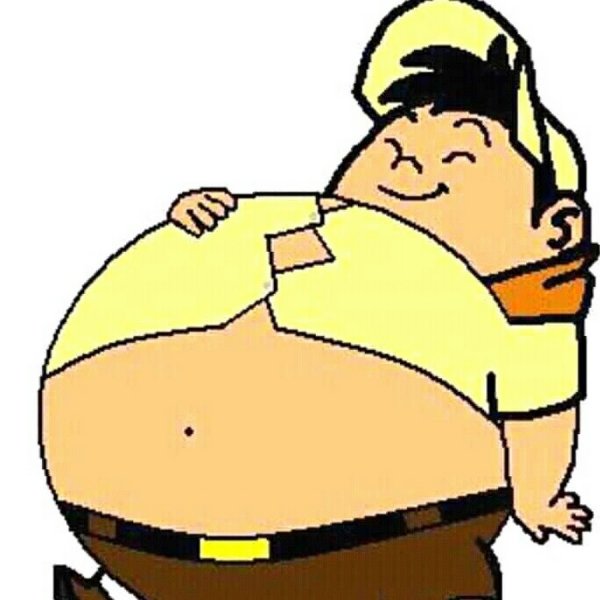 Мультяшка с большим животом