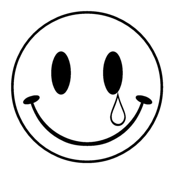 Смайл черно белый