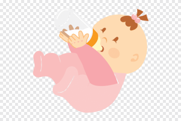 Младенец с бутылочкой мультяшный