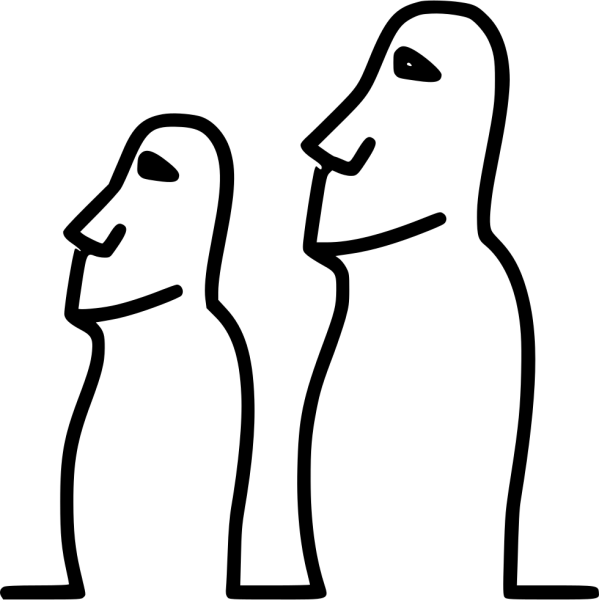 Остров Пасхи статуи Моаи в векторе