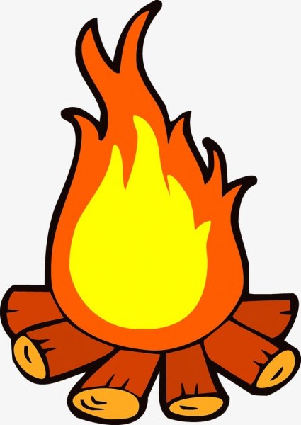Костер на прозрачном фоне