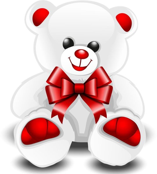 Подарочный мишка на прозрачном фоне
