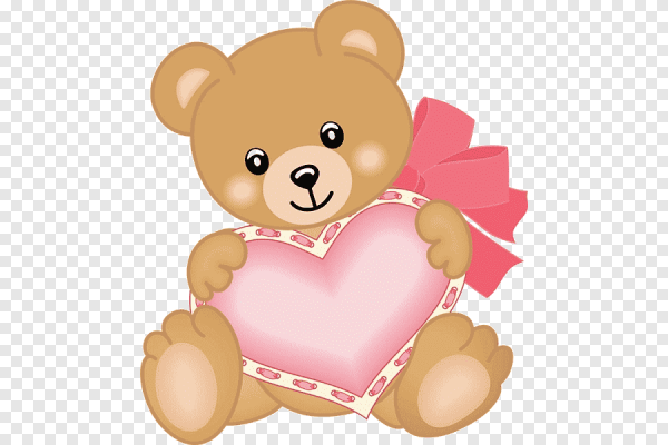 Мишка держит сердечко