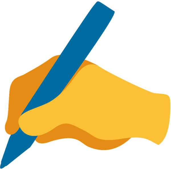 Значок рука с ручкой