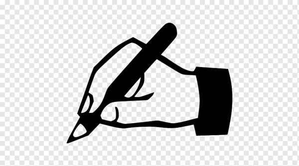 Рука с ручкой без фона