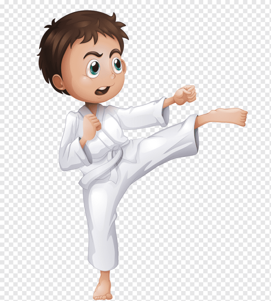 Каратист ребенок вектор