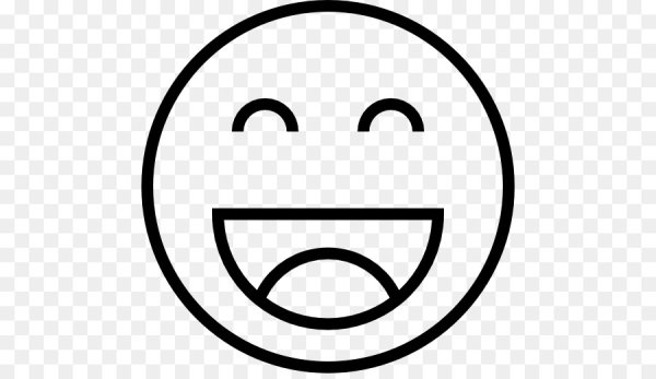Смеющийся смайлик черно белый