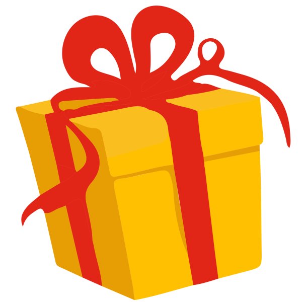 Смайлик подарок на прозрачном фоне