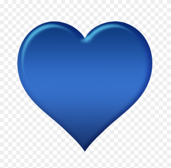 Синее сердце на прозрачном фоне