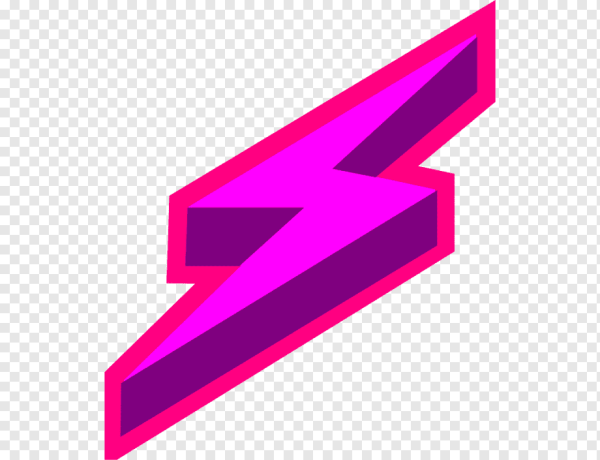 Значок молнии розовый