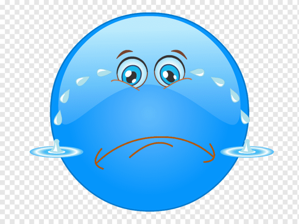 Плачущий смайлик голубой