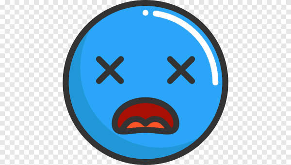 Грустный синий смайлик