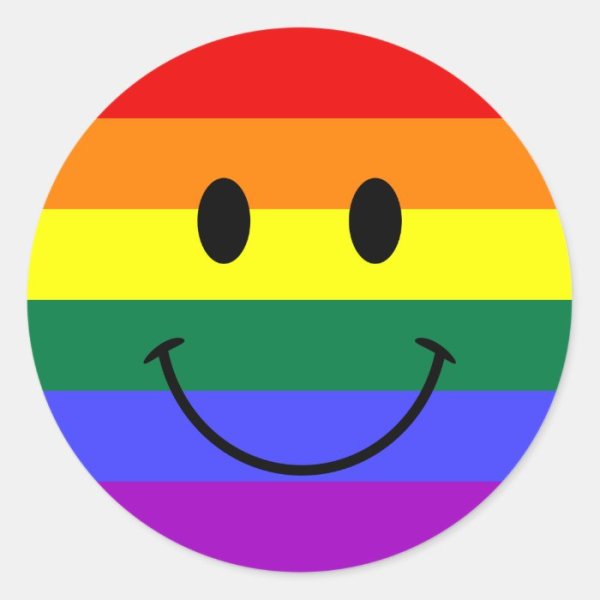 Радужная картина со смайликом