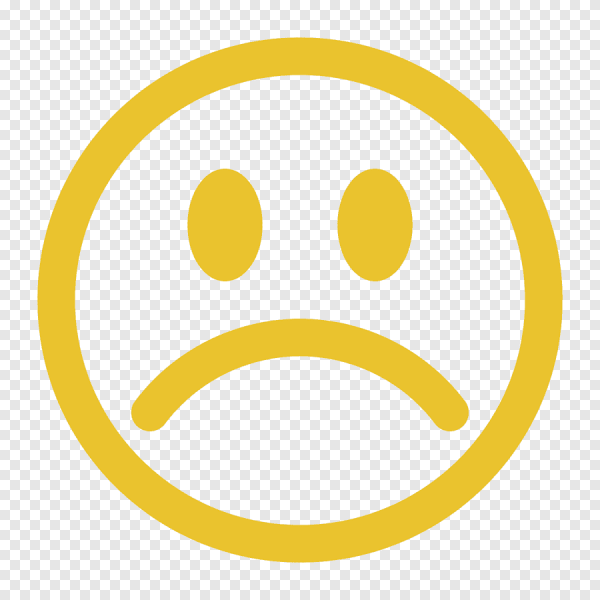 Грустный смайлик на прозрачном фоне