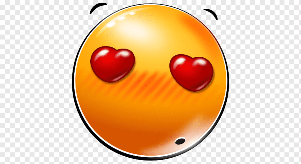 Влюбленный смайлик на белом фоне