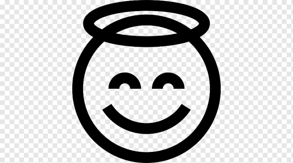 Смайл с нимбом раскраска