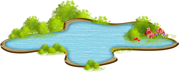 Озеро на белом фоне