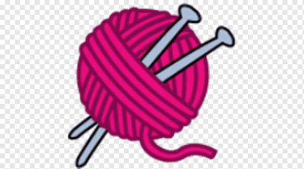 Клубок со спицами на прозрачном фоне