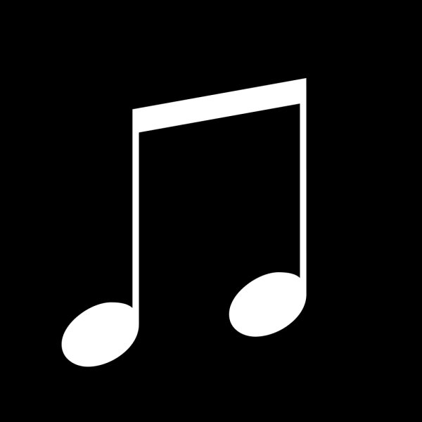 Значок музыки на черном фоне