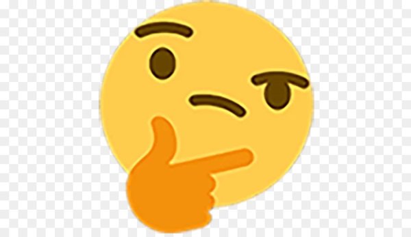 Задумчивый смайлик на прозрачном фоне