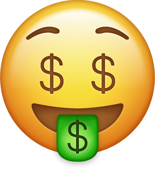 Смайл с деньгами в глазах