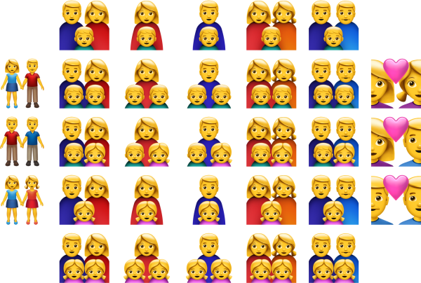 Эмодзи айфон семья