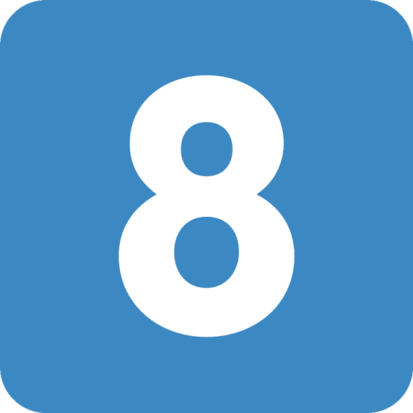 Значок с цифрой 8
