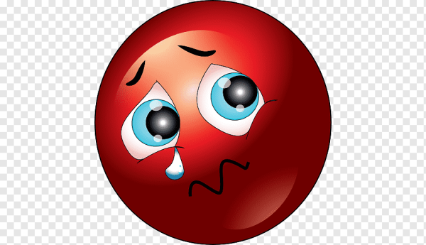 Красный смайлик грустный