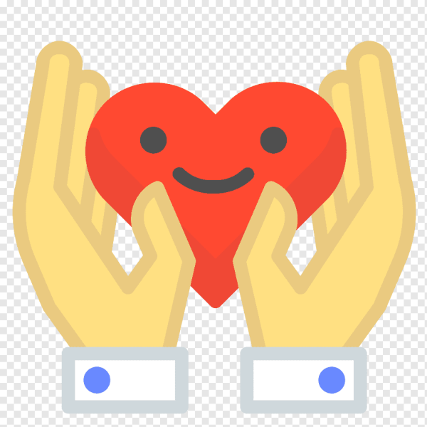 Смайлик с сердечком в руках