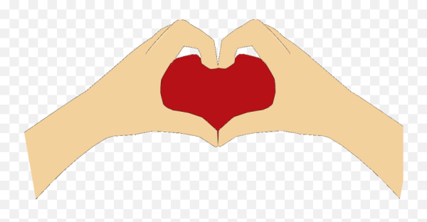 Руки сердечком на прозрачном фоне